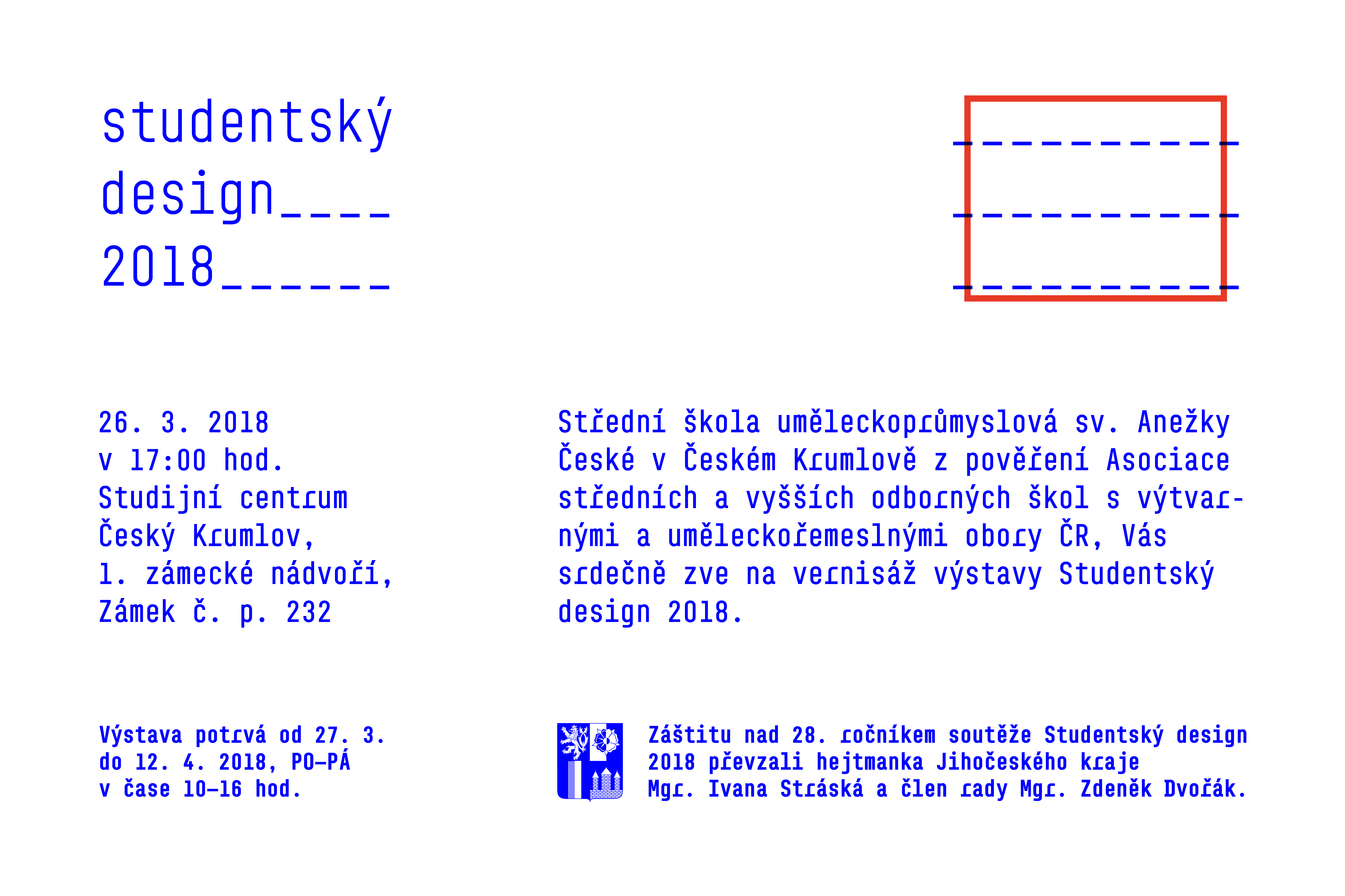 Pozvánka na vernisáž – Studentský design 2018